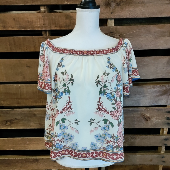 Blue Rain Floral Top - Picture 1 of 6